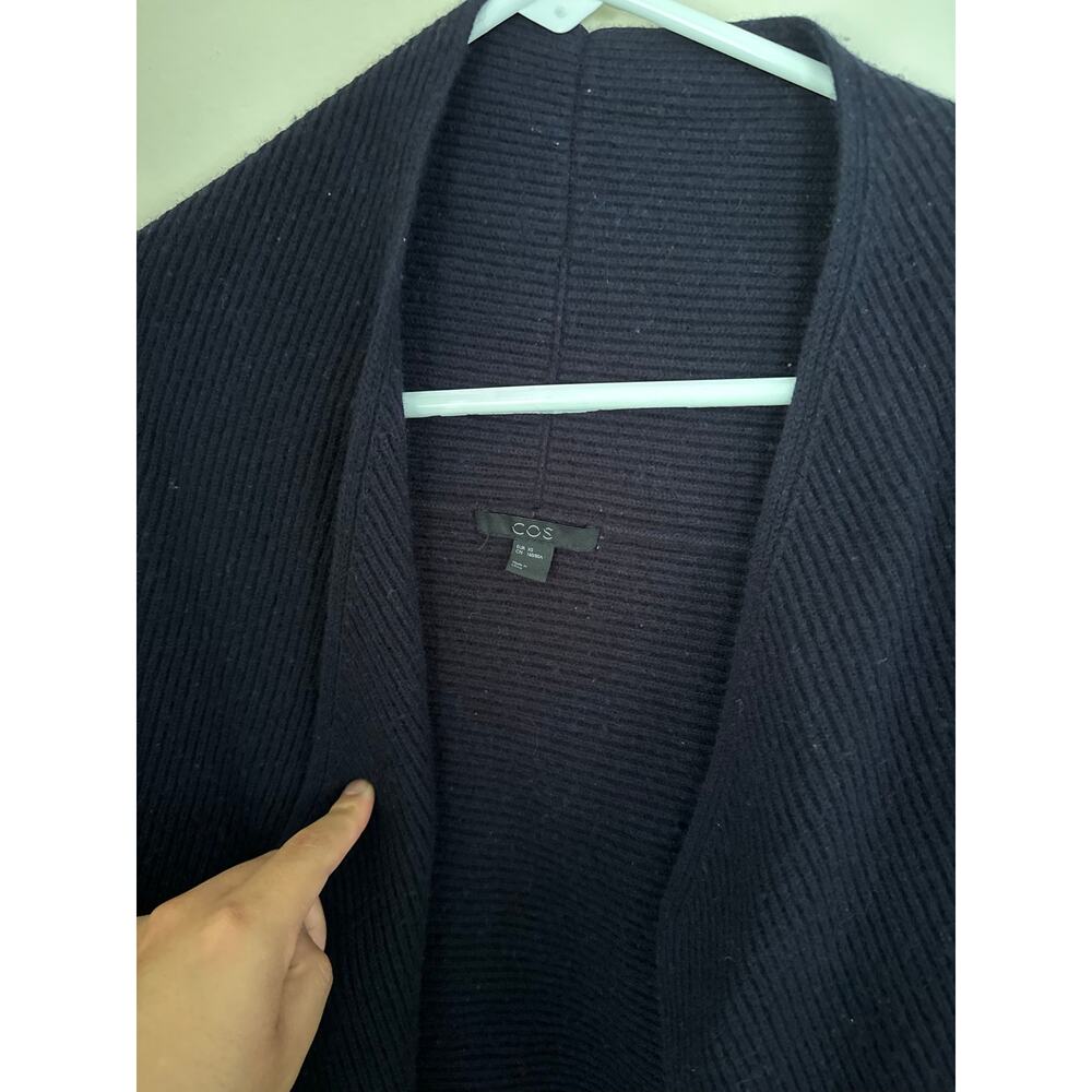 COS | Women’s Wool Knit Ribbed Shrug Drape Front Open Cardigan Casual Loungewear - Picture 4 of 9